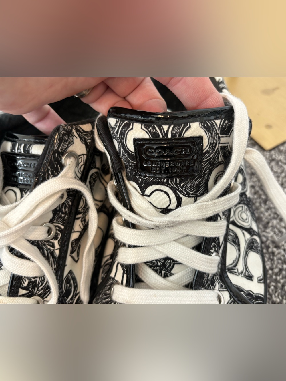 Coach Barrett signature Canvas Logo Print Low Top Sneakers - Picture 8 of 10